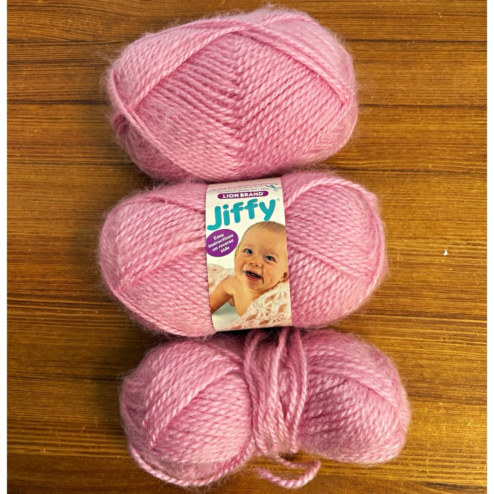 Lion Brand Jiffy Mohair Look Yarn Lot Rose Acrylic 3oz Skeins 7.5oz total